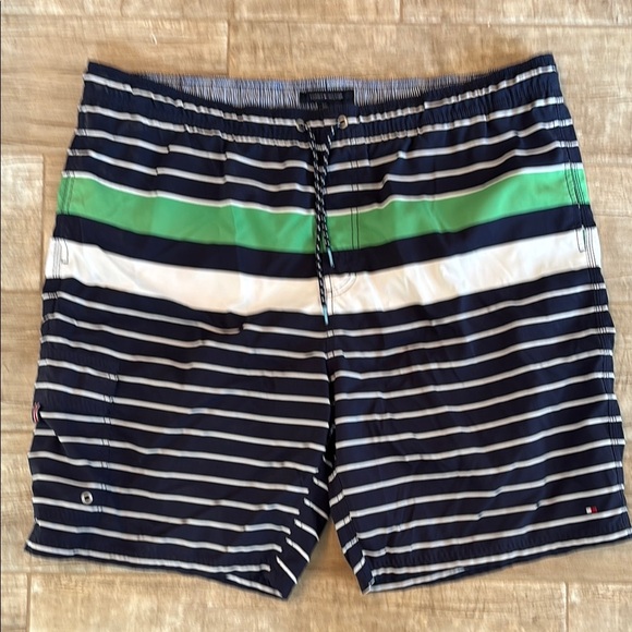 Tommy Hilfiger Red and Striped lined  Swim Shorts - Picture 3 of 3